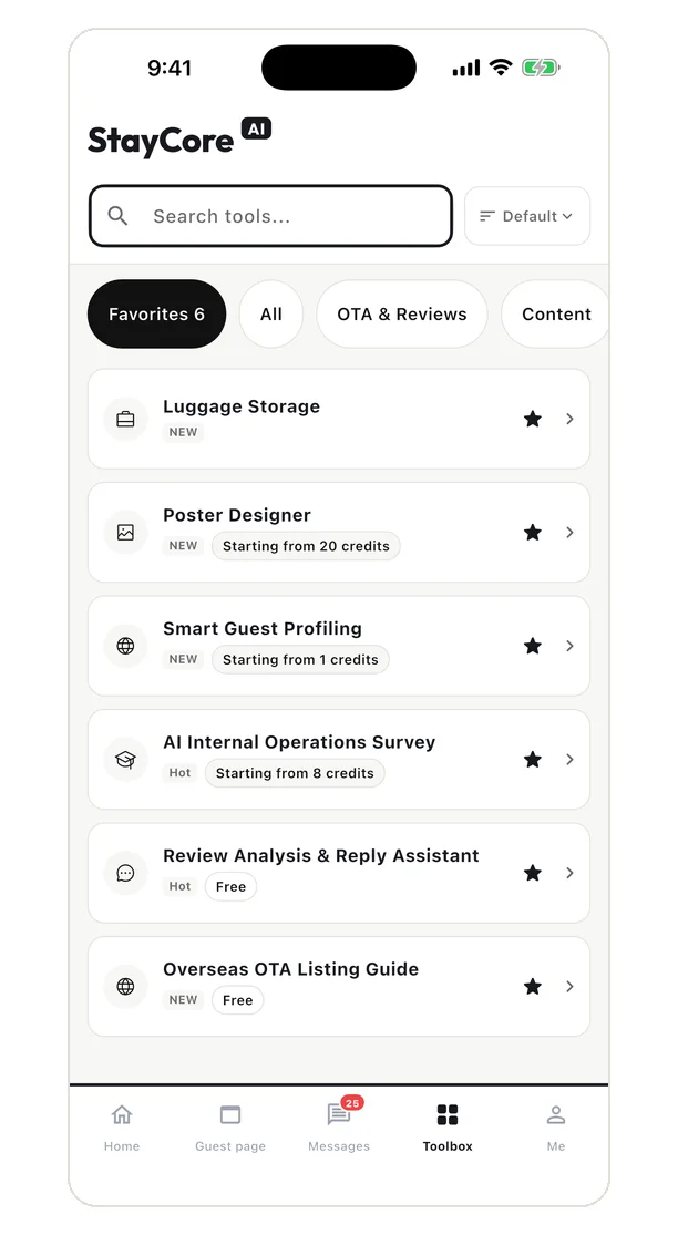 StayCore AI toolbox