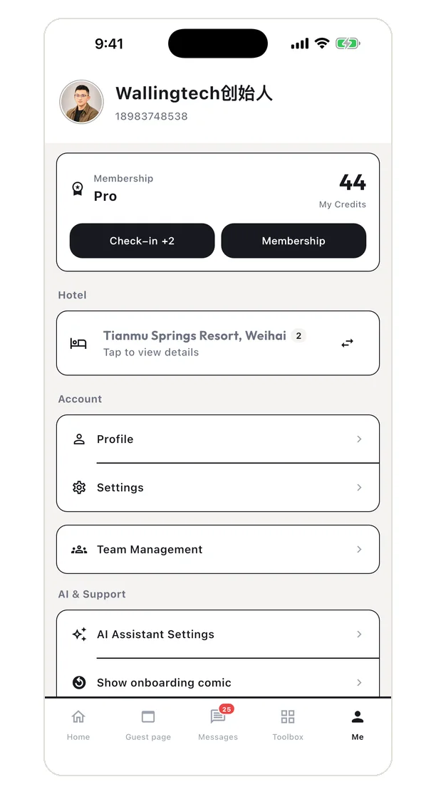 StayCore hotel and team management