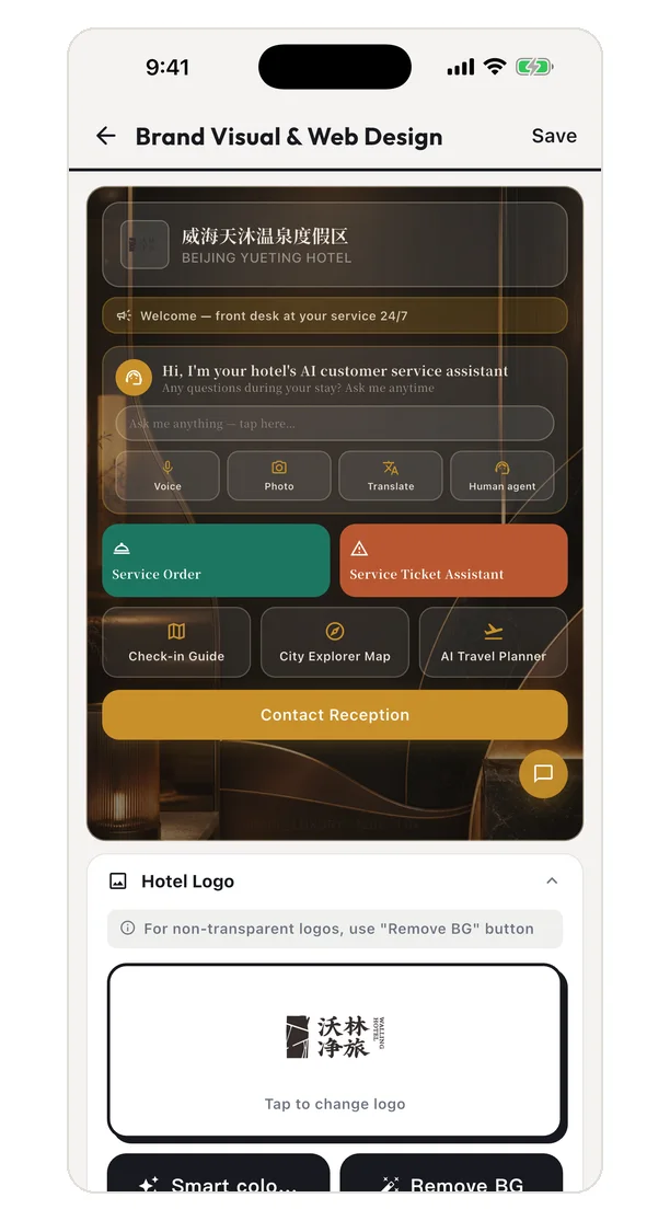 StayCore AI mobile portal design